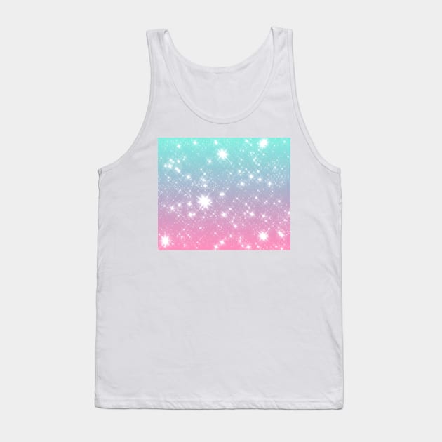 Pink Blue Ombre Sparkles Tank Top by saradaboru